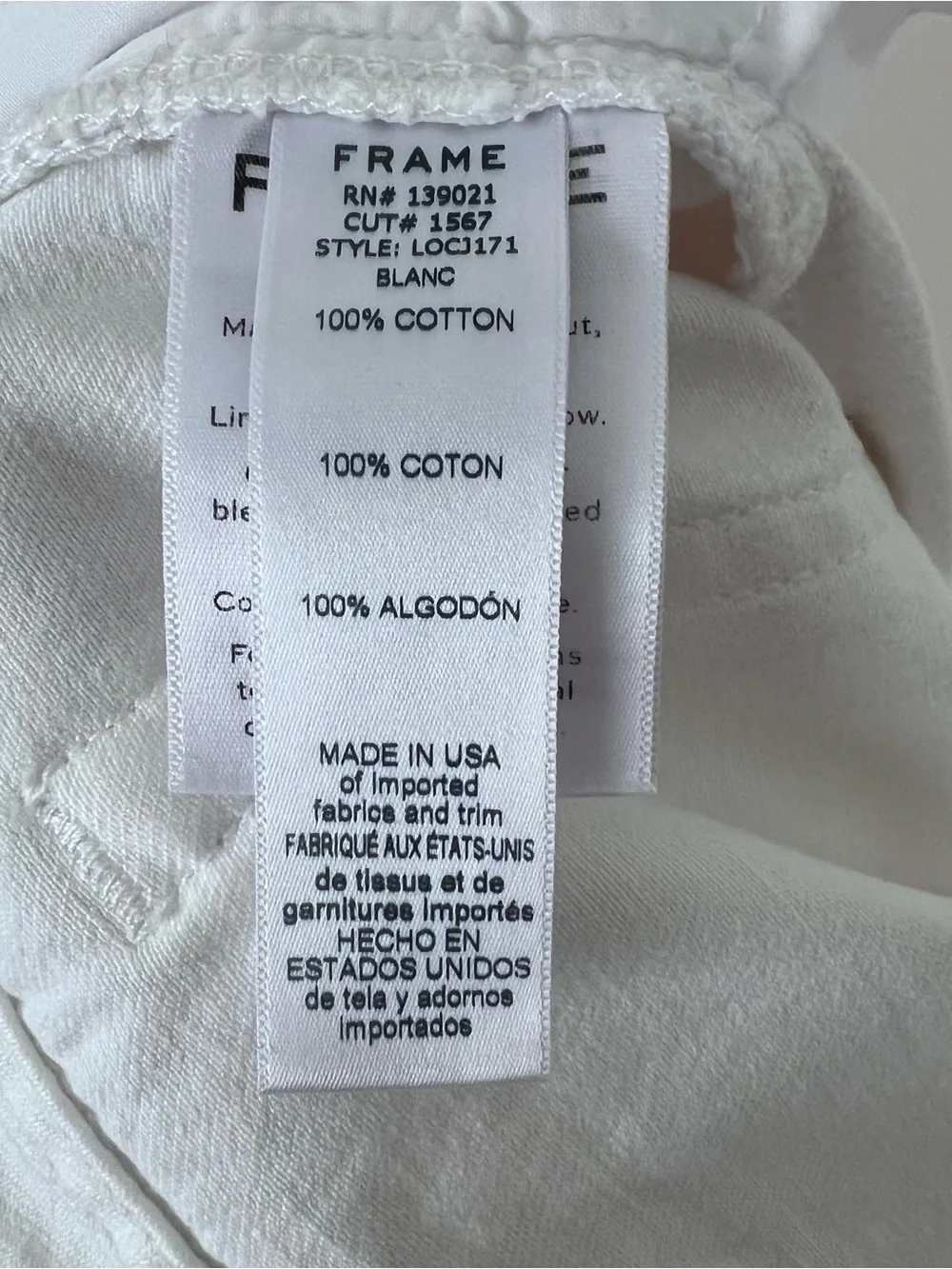FRAME Denim Le High Oversized Cuffed Straight Leg White Jeans 31 NWT - Picture 9 of 11